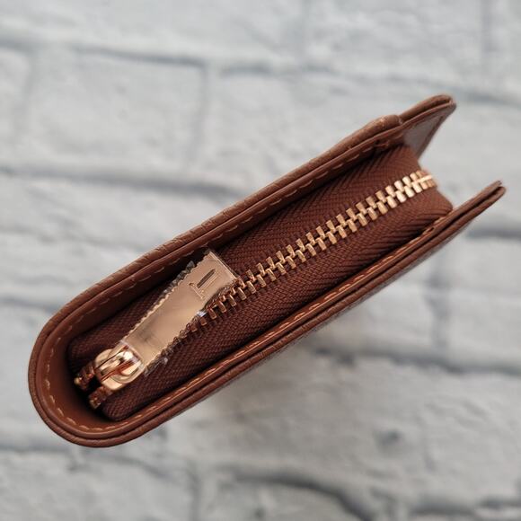 NWT Ted Baker Jade Leather Dark Tan Zip Around Wallet - Picture 14 of 15